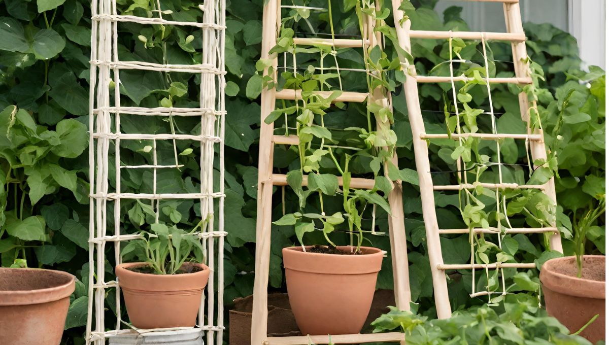 Another choice for vertical gardening is Beans