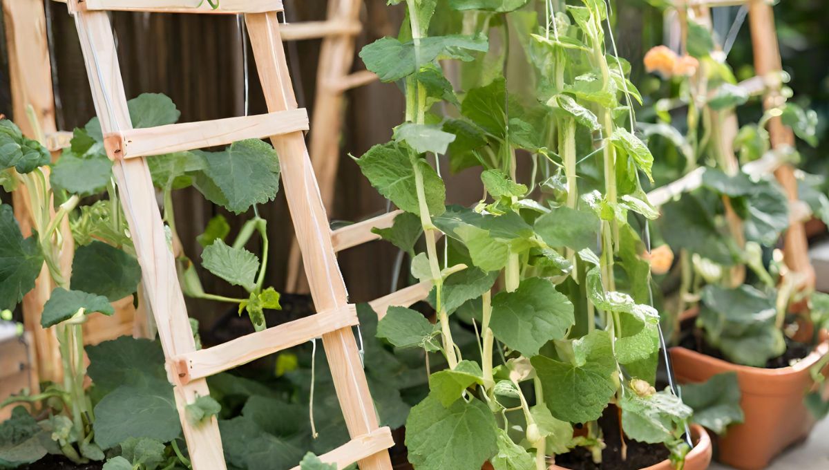 My fourth choice for vertical gardening is Cucumbers