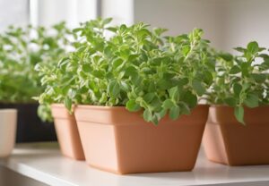 Greek oregano plant.