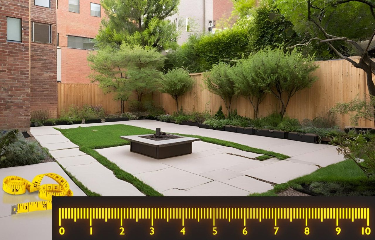 Measure the area of courtyard, gardensupplent.com